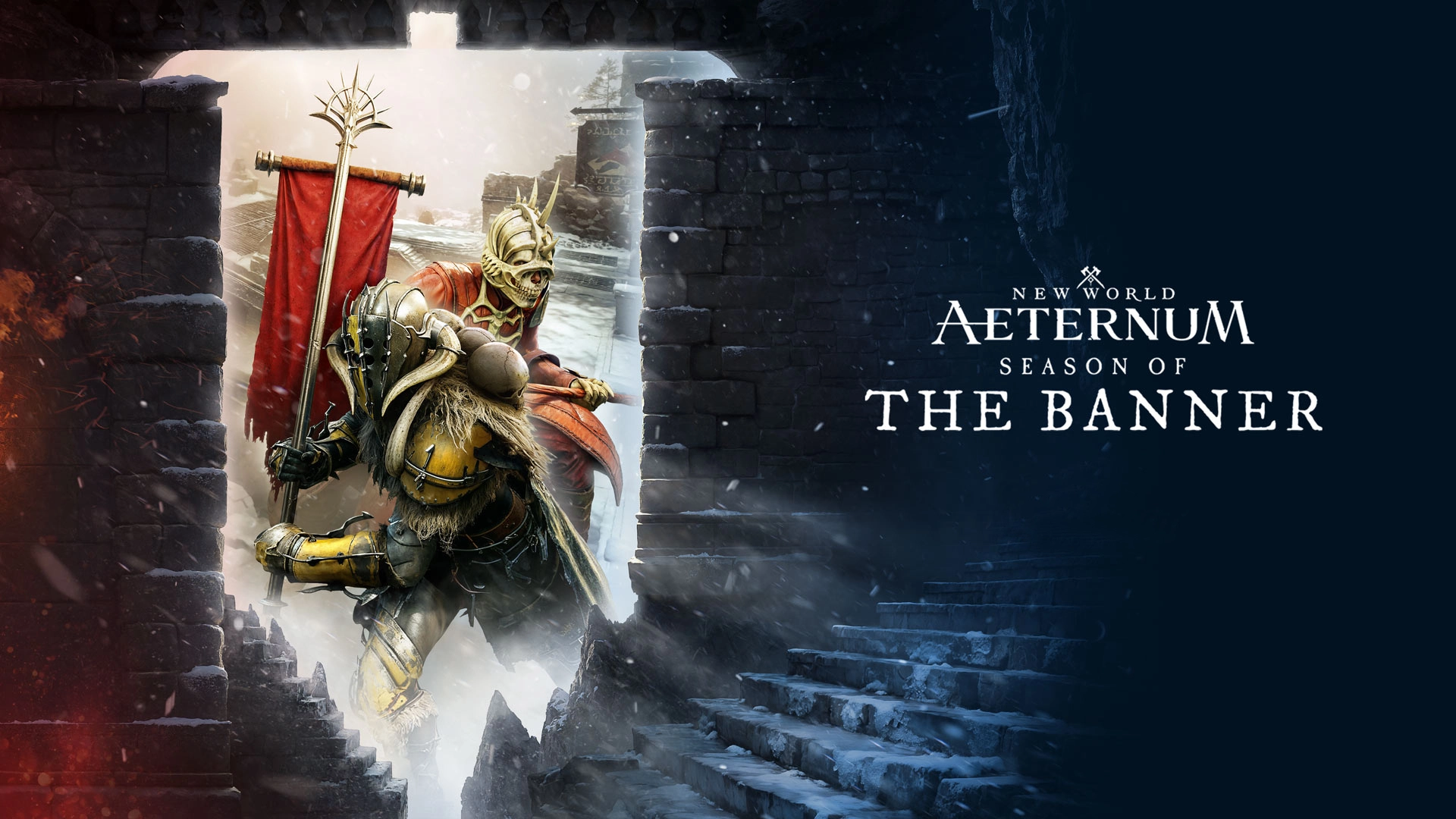new world aeternum season of the banner key art.
