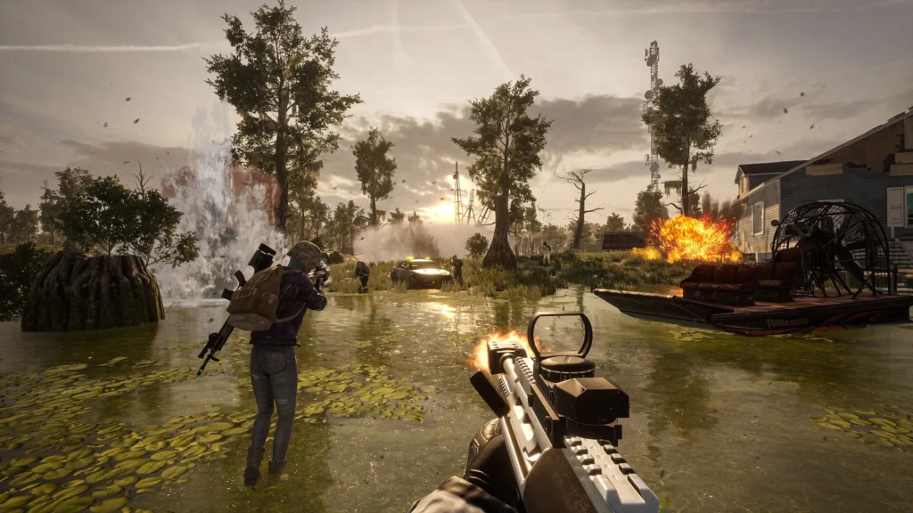 pubg battlegrounds gameplay screenshot swamp fight