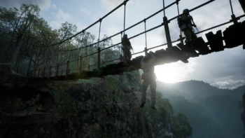 (Image: Konami) metal gear solid delta screenshot bridge hang
